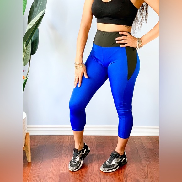 High Waist Fitness Leggings ~ BLUE (S - XL) - Picture 1 of 4